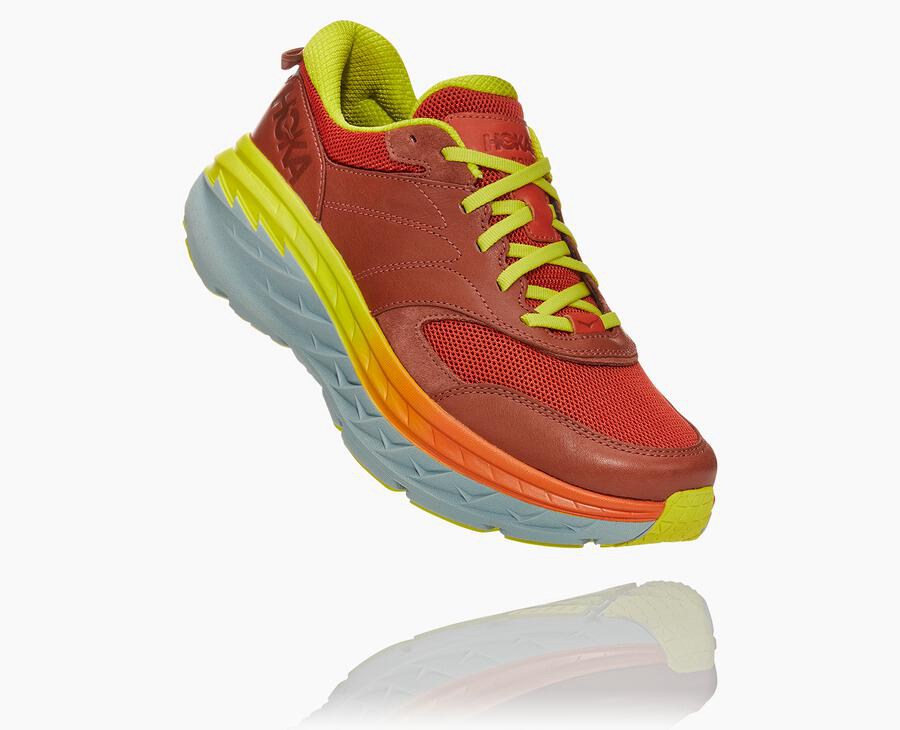 Hoka One One Bondi L - Men Running Shoes - Red,Australia XLR-369402